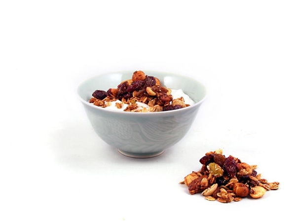 Granola van haver met noten en cranberry